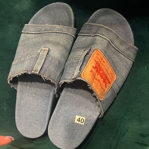 Jean Slides LEVI - Size 8 Sandal - Brand NEW - Never Worn - Jean Marerial Sandal
